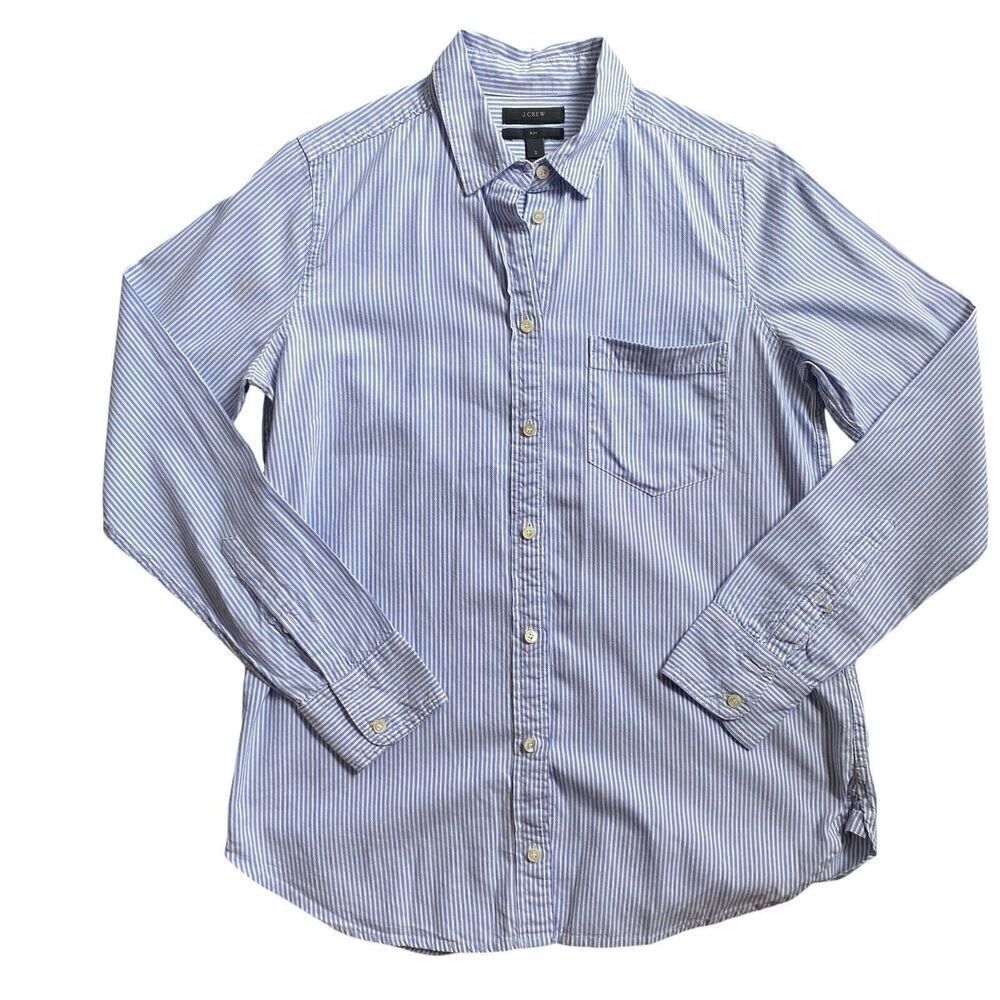 J. Crew Oxford “Boy”  Striped Button Down Shirt Women’s 2